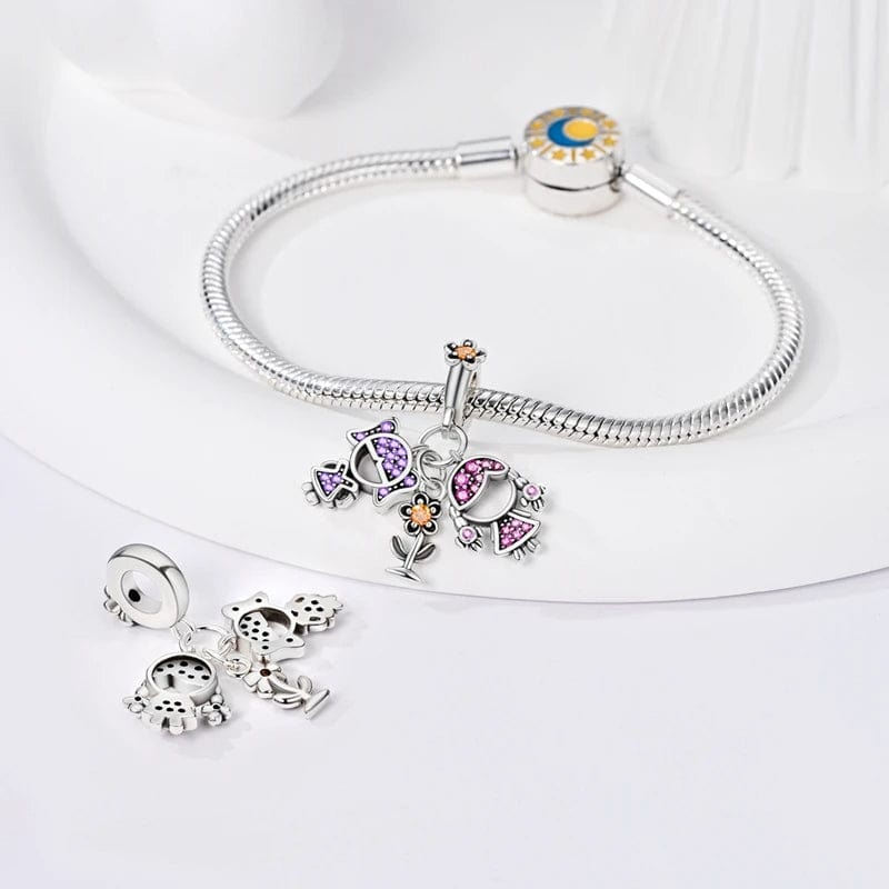 Amarante Jewelry Girls Flower Dangle Charm