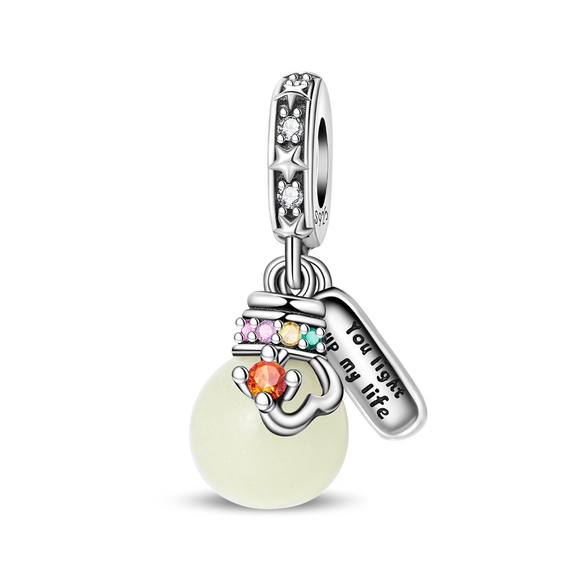 Amarante Jewelry Glow - in - the - dark Lightbulb Double Dangle Charm