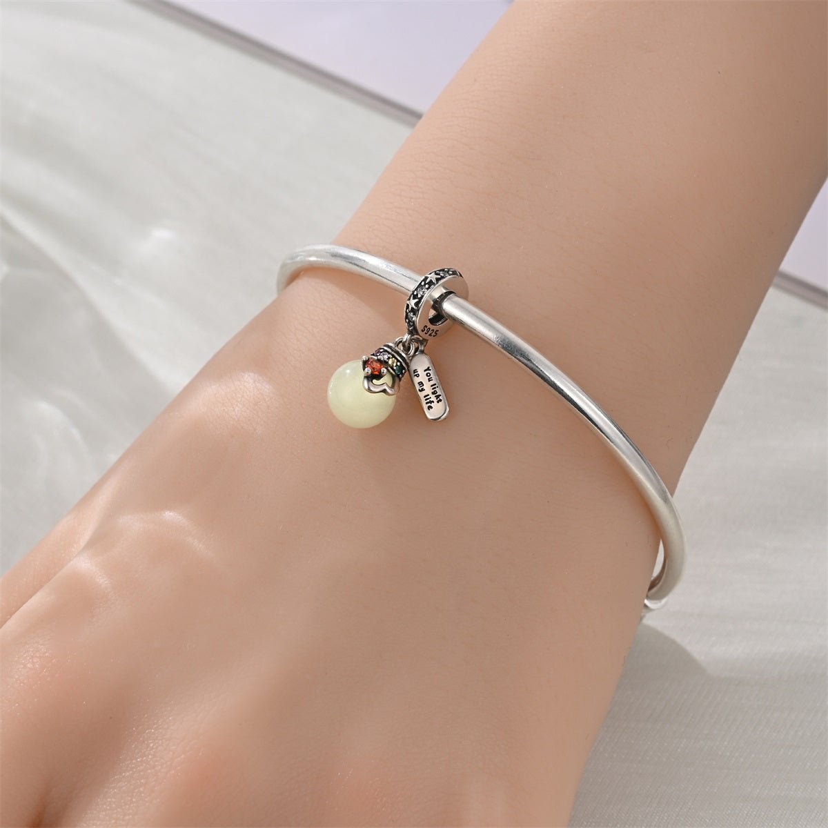 Amarante Jewelry Glow - in - the - dark Lightbulb Double Dangle Charm