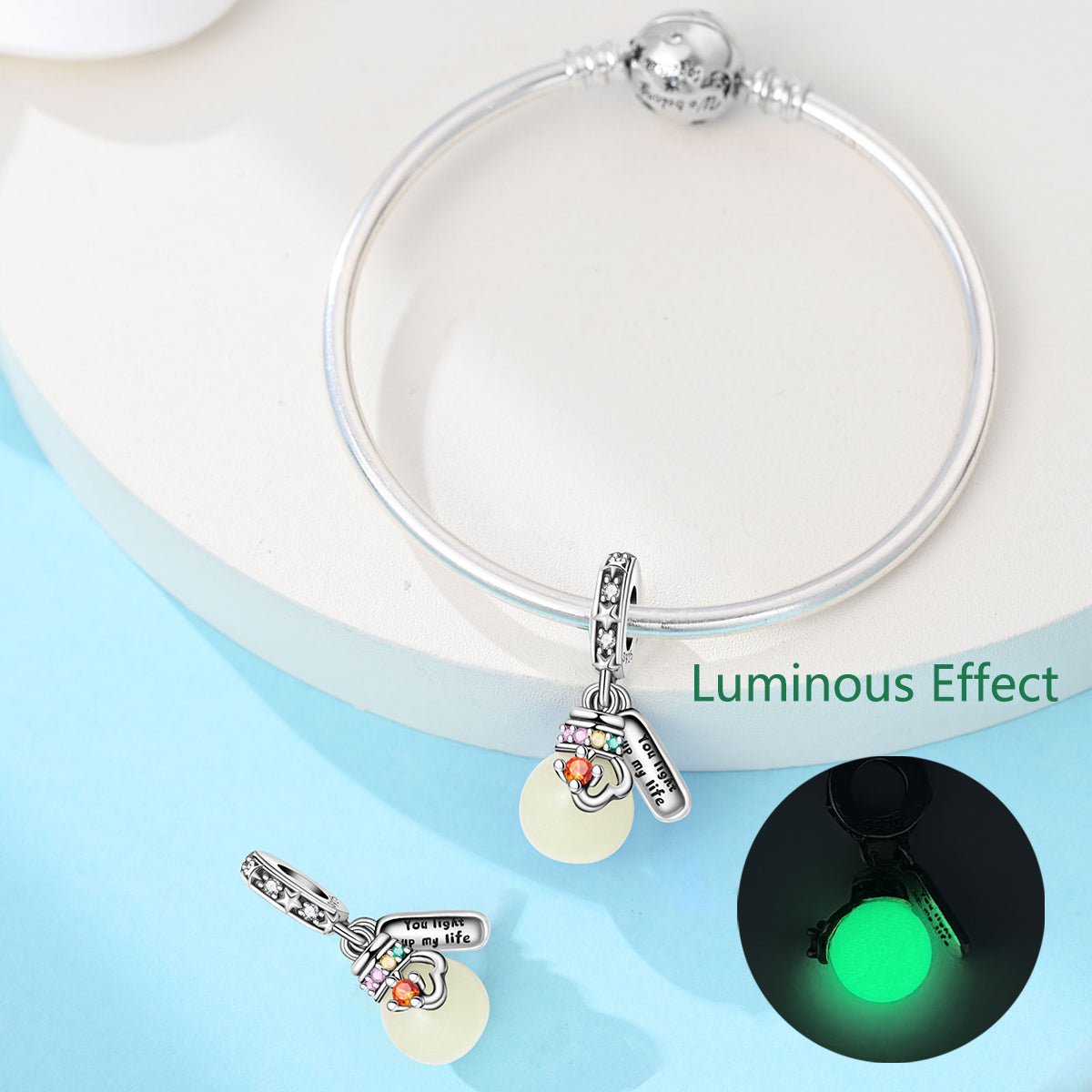 Amarante Jewelry Glow - in - the - dark Lightbulb Double Dangle Charm