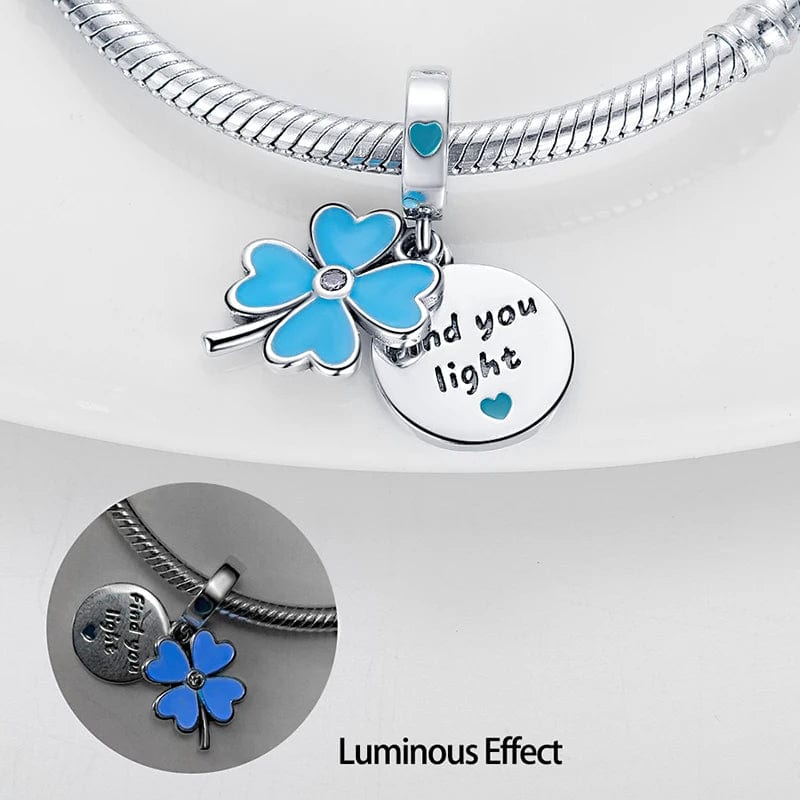 Amarante Jewelry Glow in the Dark Luminous 4 Leaf Clover Dangle Charm