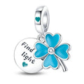 Amarante Jewelry Glow in the Dark Luminous 4 Leaf Clover Dangle Charm