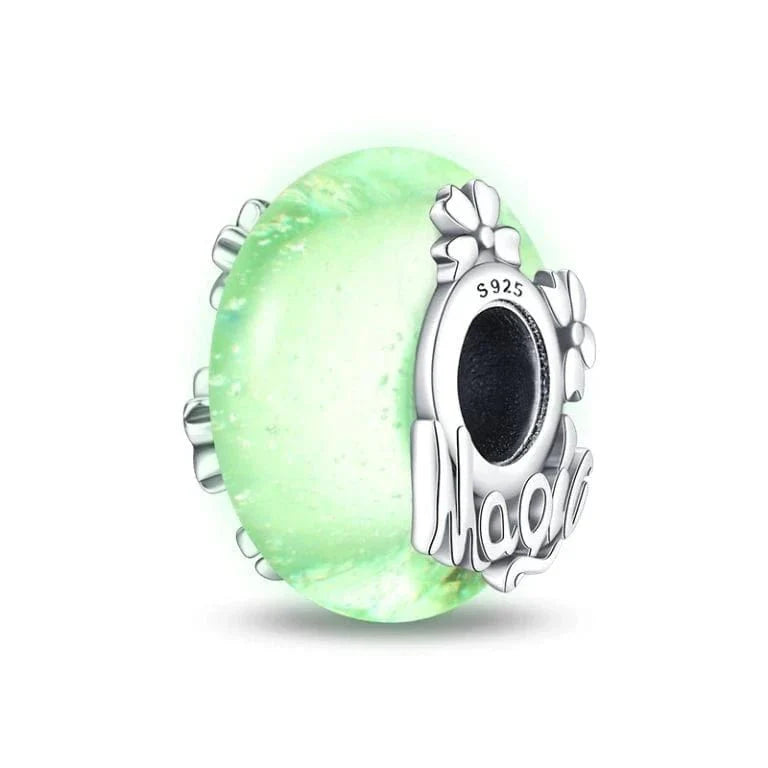 Amarante Jewelry Glow in the Dark Luminous Blue Murano Charm