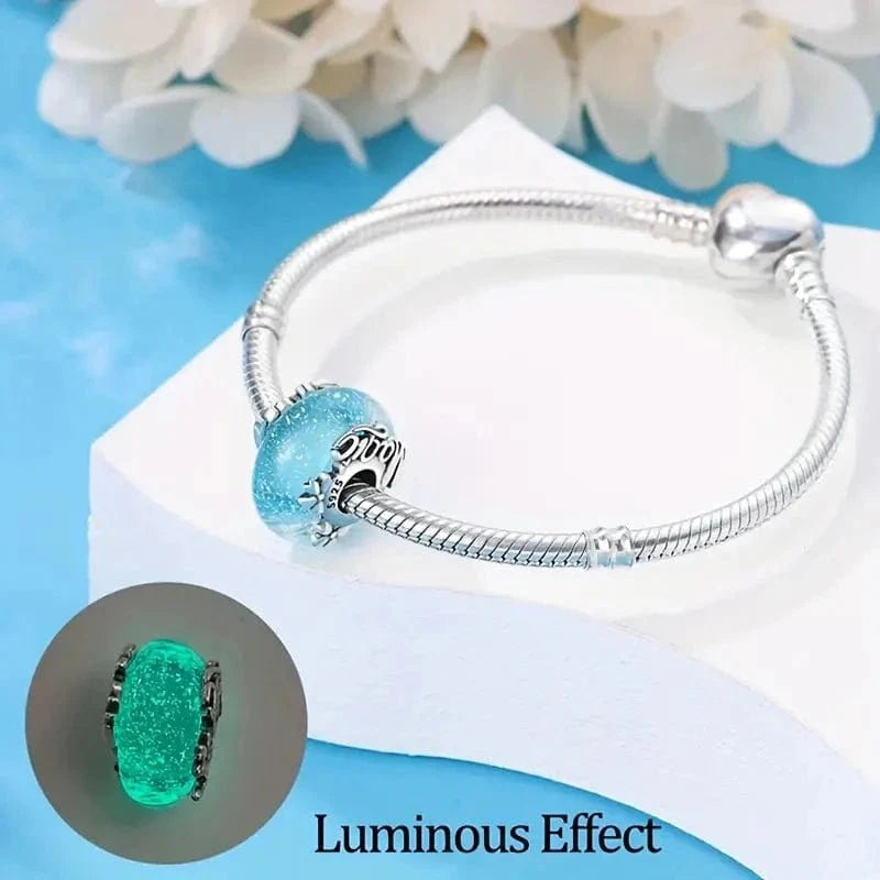 Amarante Jewelry Glow in the Dark Luminous Blue Murano Charm
