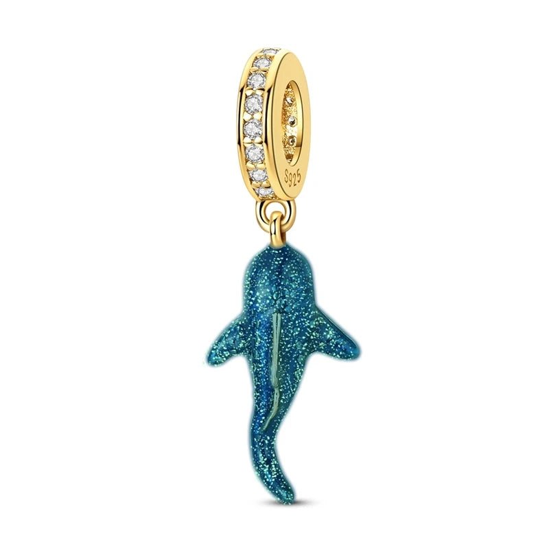 Amarante Jewelry Glow in the Dark Luminous Blue Whale Shark Dangle Charm
