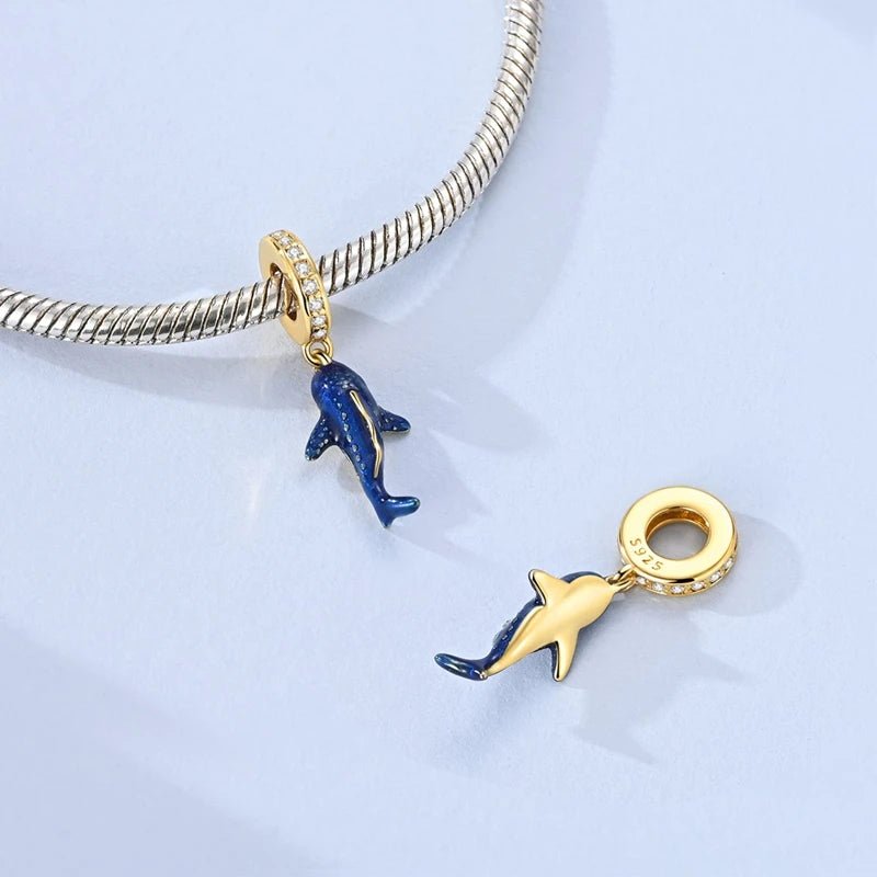 Amarante Jewelry Glow in the Dark Luminous Blue Whale Shark Dangle Charm