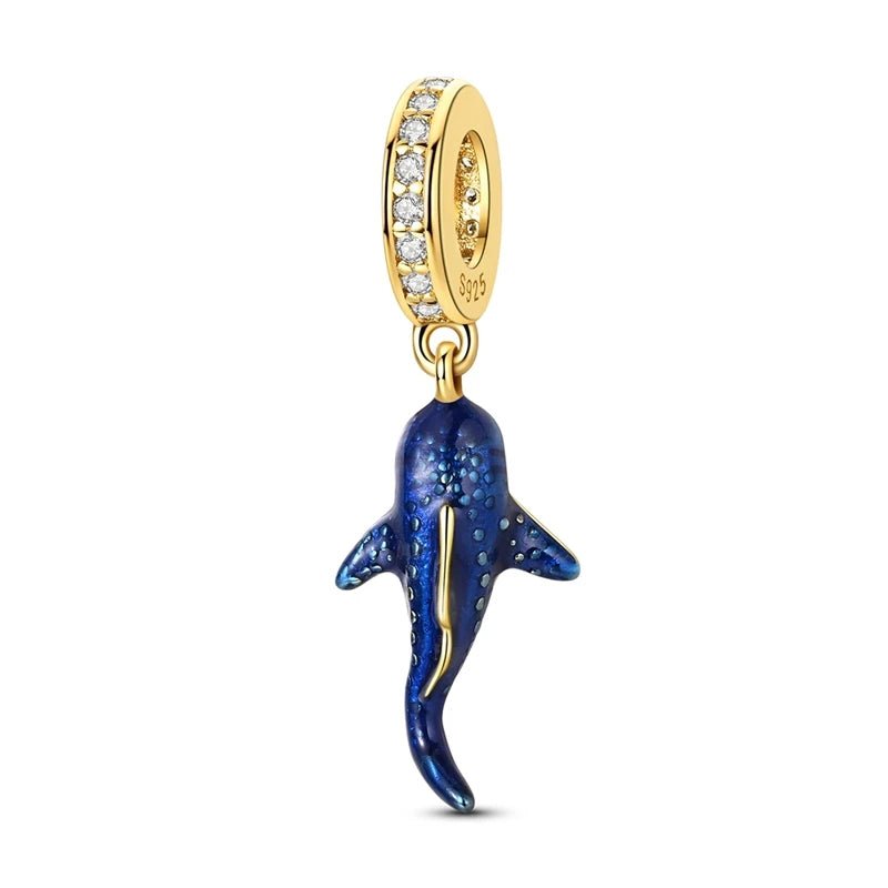 Amarante Jewelry Glow in the Dark Luminous Blue Whale Shark Dangle Charm