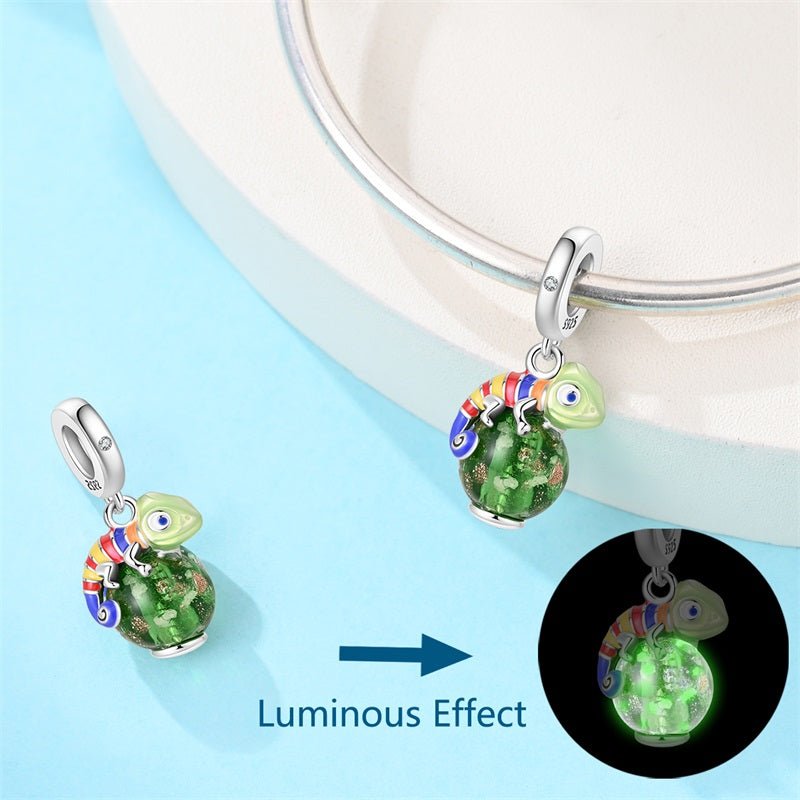Amarante Jewelry Glow in the Dark Luminous Chameleon Dangle Charm