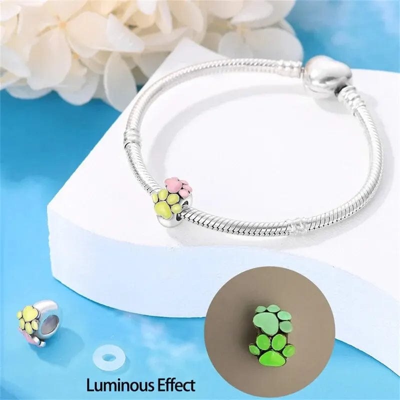 Amarante Jewelry Glow in the Dark Luminous Dog Paws Charm