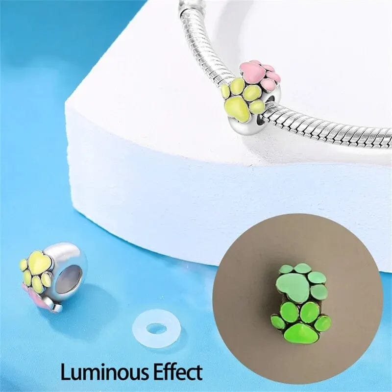 Amarante Jewelry Glow in the Dark Luminous Dog Paws Charm