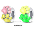 Amarante Jewelry Glow in the Dark Luminous Dog Paws Charm
