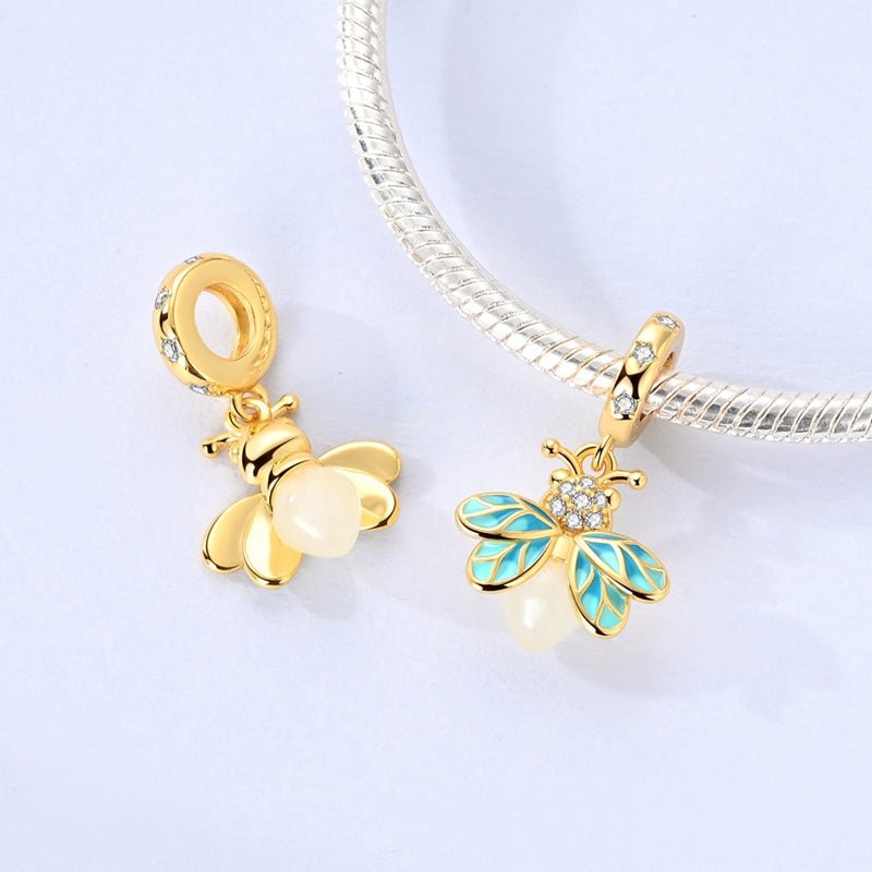 Amarante Jewelry Glow in the Dark Luminous Gold Firefly Dangle Charm