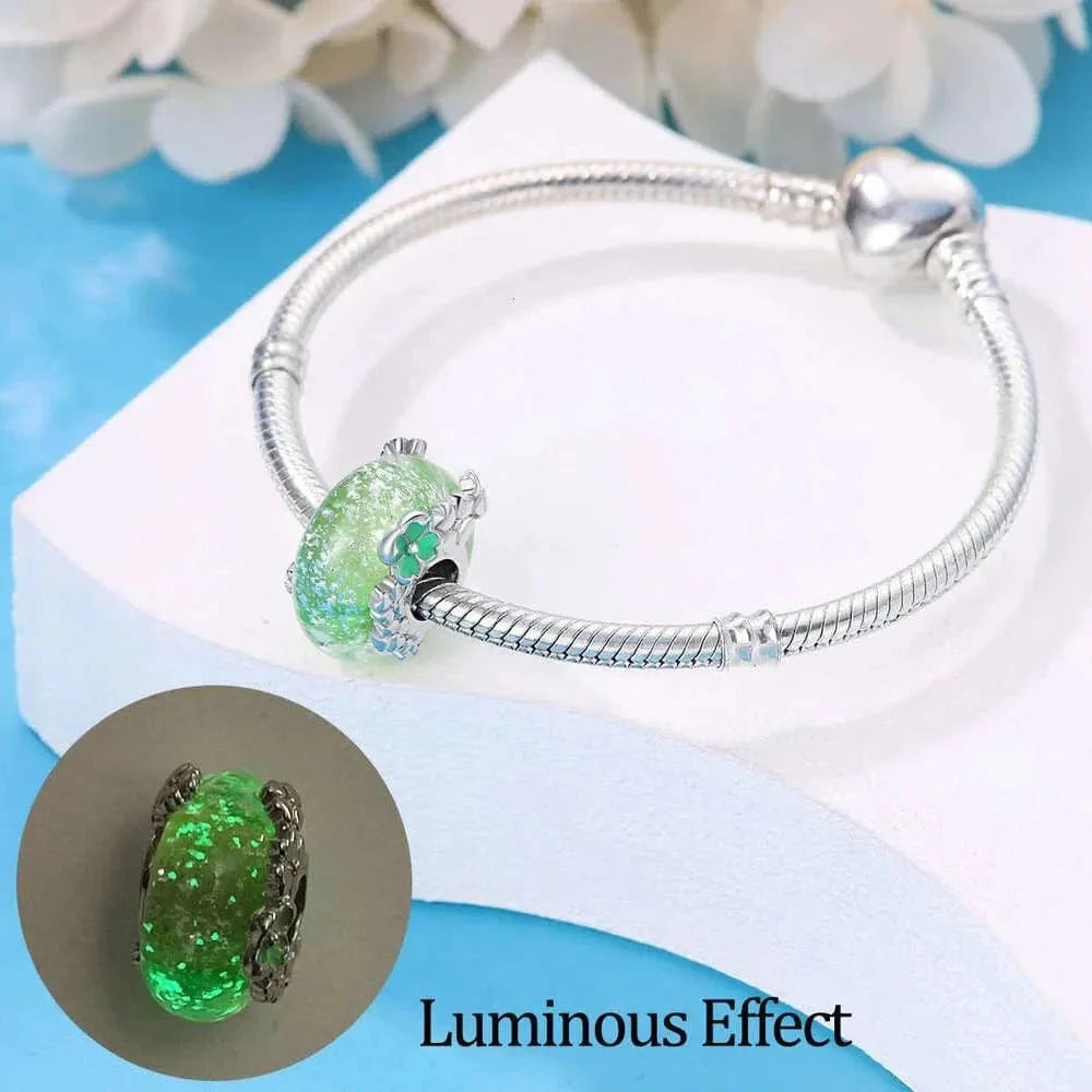 Amarante Jewelry Glow in the Dark Luminous Green Murano Charm