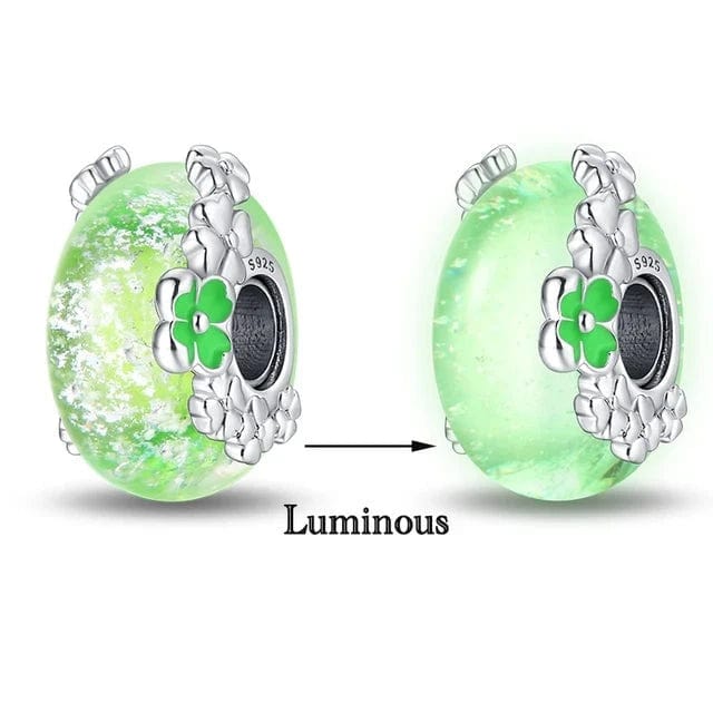 Amarante Jewelry Glow in the Dark Luminous Green Murano Charm