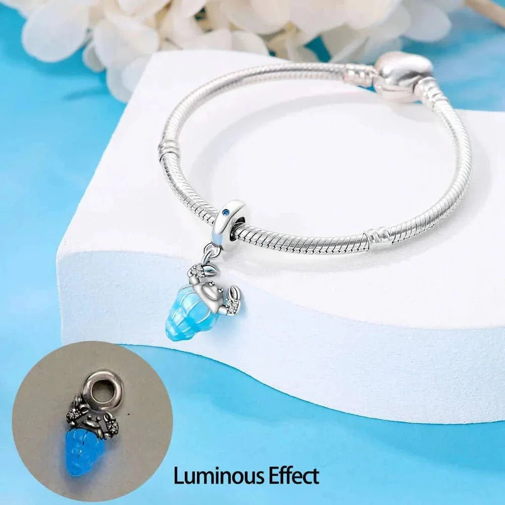 Amarante Jewelry Glow in the Dark Luminous Hermit Crab Shell Dangle Charm