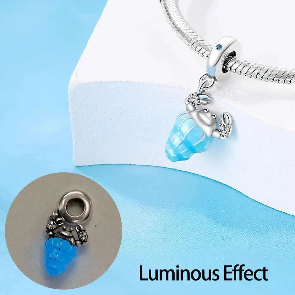 Amarante Jewelry Glow in the Dark Luminous Hermit Crab Shell Dangle Charm