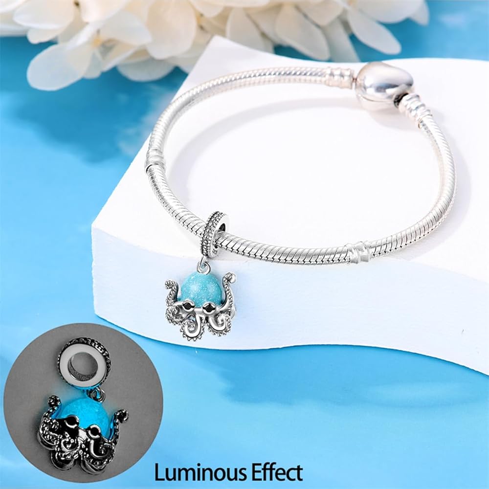 Amarante Jewelry Glow in the Dark Luminous Octopus Dangle Charm