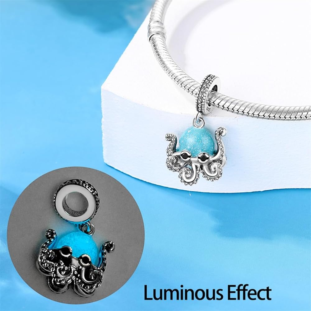 Amarante Jewelry Glow in the Dark Luminous Octopus Dangle Charm