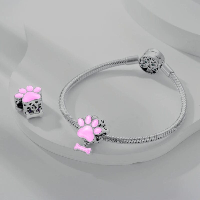 Amarante Jewelry Glow in the Dark Luminous Paw and Bone Charm