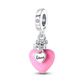 Amarante Jewelry Glow in the Dark Luminous Pink Love Heart Dangle Charm