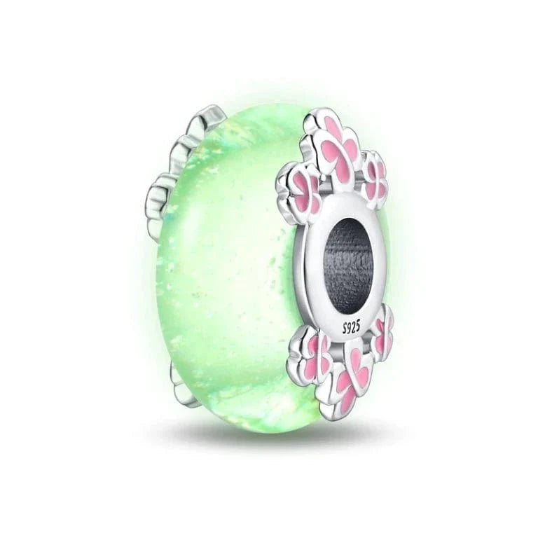 Amarante Jewelry Glow in the Dark Luminous Pink Murano Charm