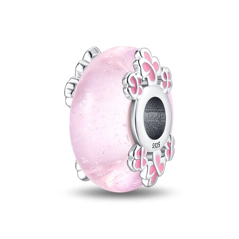 Amarante Jewelry Glow in the Dark Luminous Pink Murano Charm