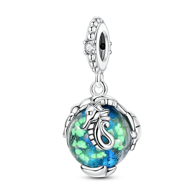 Amarante Jewelry Glow in the Dark Luminous Seahorse Dangle Charm