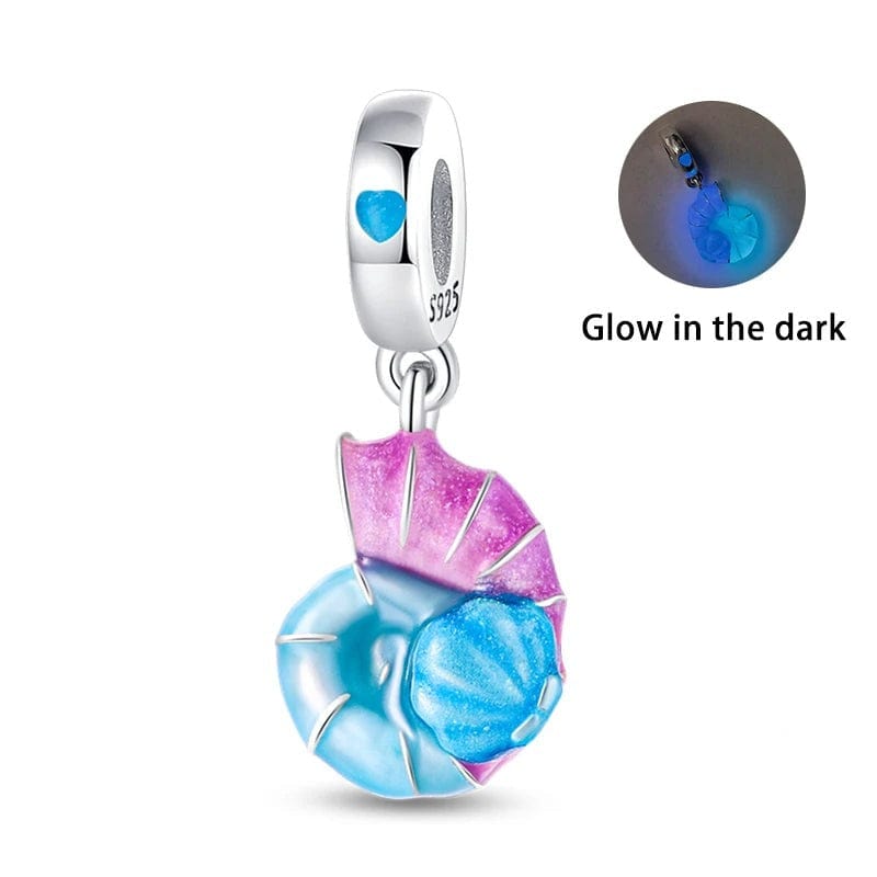Amarante Jewelry Glow in the Dark Luminous Seashell Dangle Charm