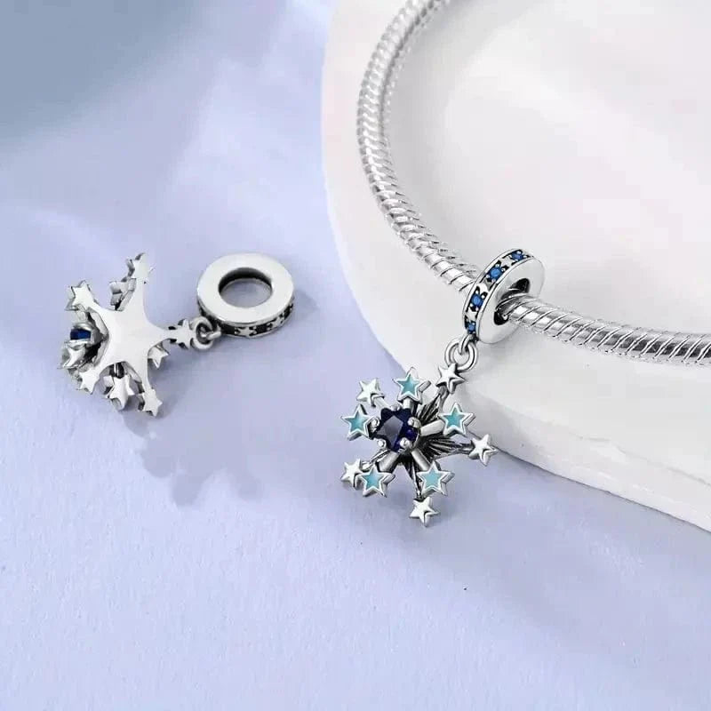 Amarante Jewelry Glow in the Dark Luminous Snowflake Dangle Charm