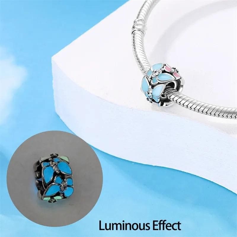 Amarante Jewelry Glow in the Dark Luminous Spacer Butterflies Charm
