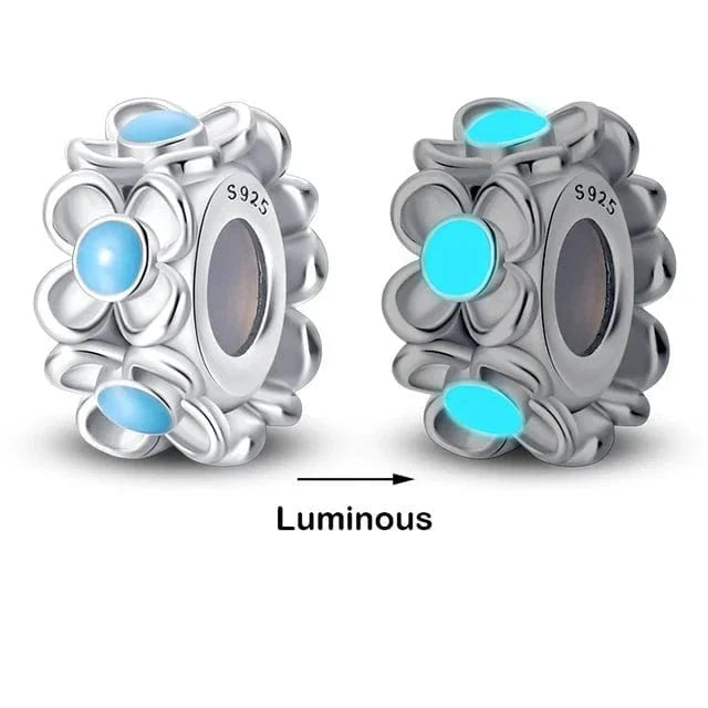 Amarante Jewelry Glow in the Dark Luminous Spacer Daisies Charm