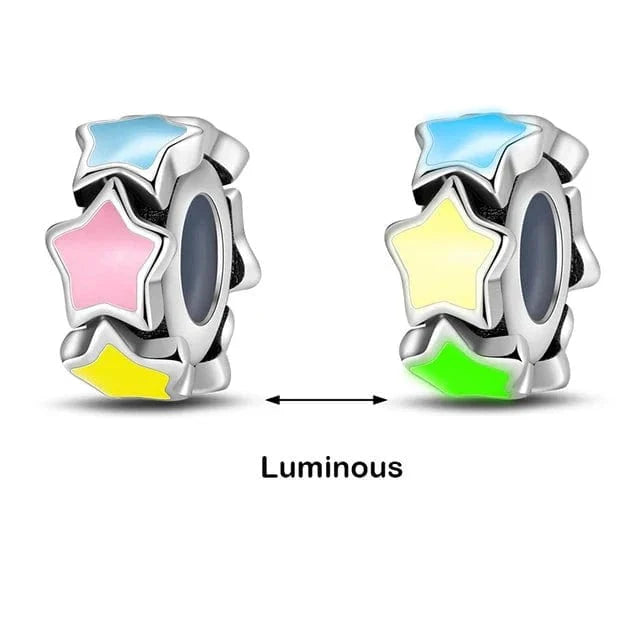 Amarante Jewelry Glow in the Dark Luminous Spacer Stars Charm