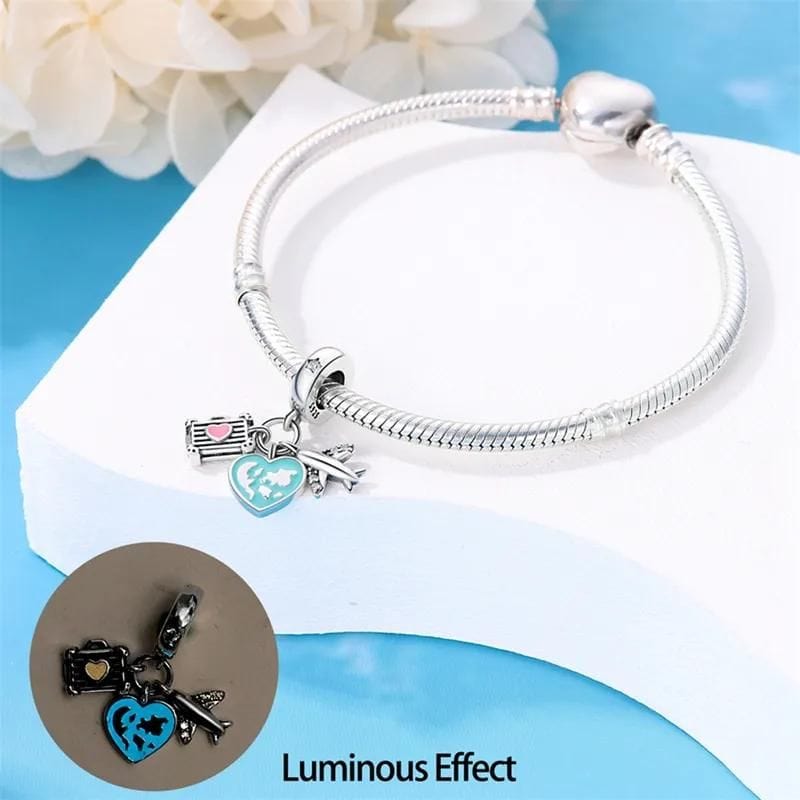 Amarante Jewelry Glow in the Dark Luminous Travel Plane & Luggage Dangle Charm