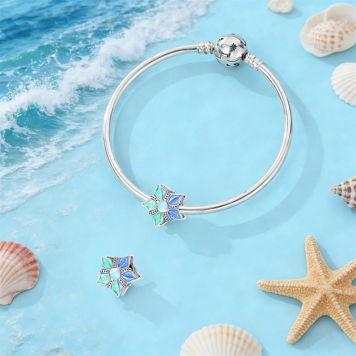 Amarante Jewelry Glow - in - the - Dark Ocean Flower Charm