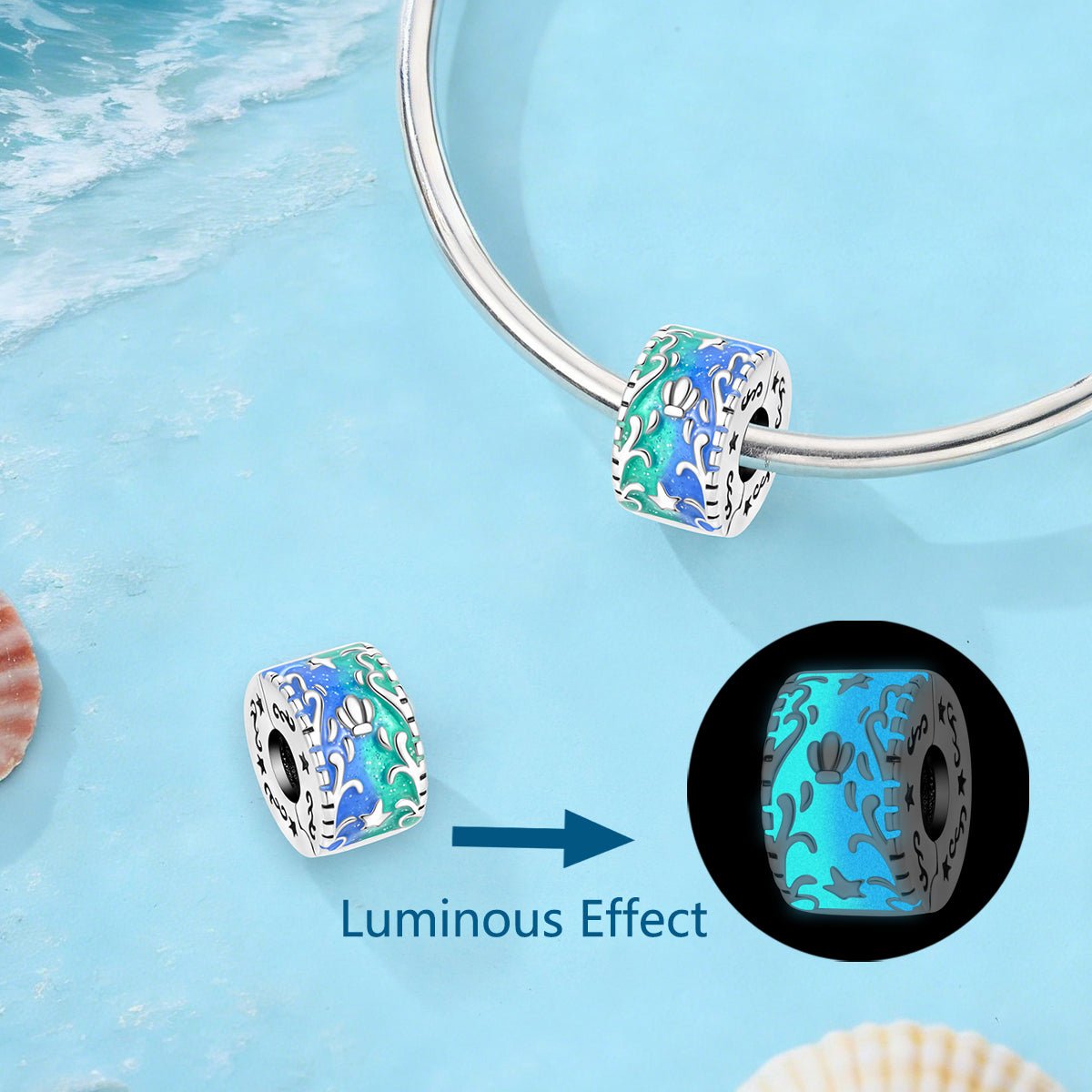 Amarante Jewelry Glow - in - the - Dark Ocean Shell & Starfish Clip Charm