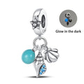 Amarante Jewelry Glow in the Dark Orb Conch Shell and Clam Dangle Charm