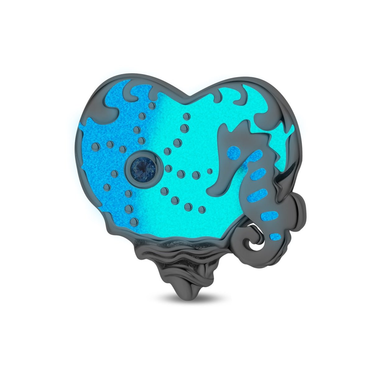 Amarante Jewelry Glow - in - the - Dark Seahorse Ocean Heart Charm