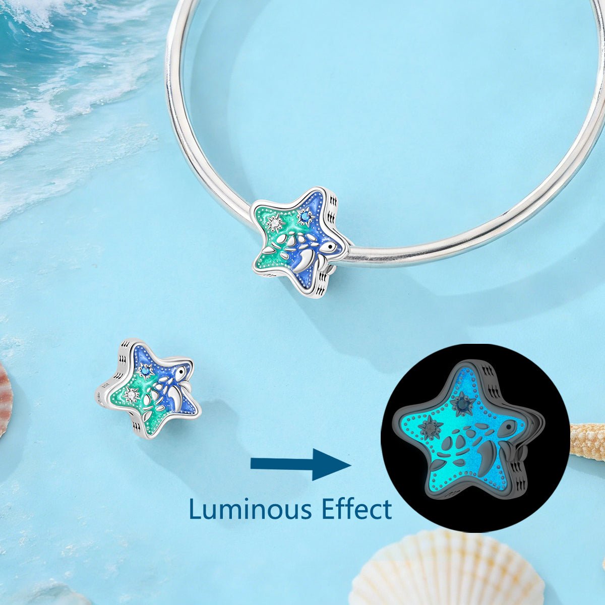 Amarante Jewelry Glow - in - the - Dark Starfish Ocean Charm