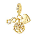 Amarante Jewelry Gold Family Tree, Heart & Infinity Triple Dangle Charm