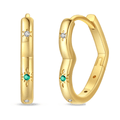 Amarante Jewelry Gold Heart Hoop Earrings