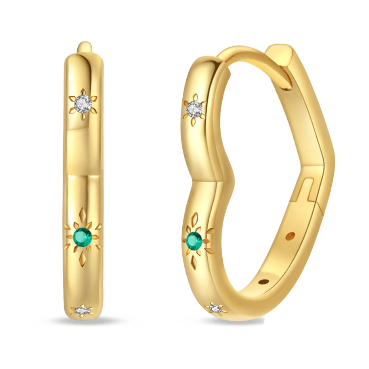 Amarante Jewelry Gold Heart Hoop Earrings
