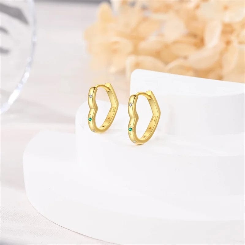 Amarante Jewelry Gold Heart Hoop Earrings