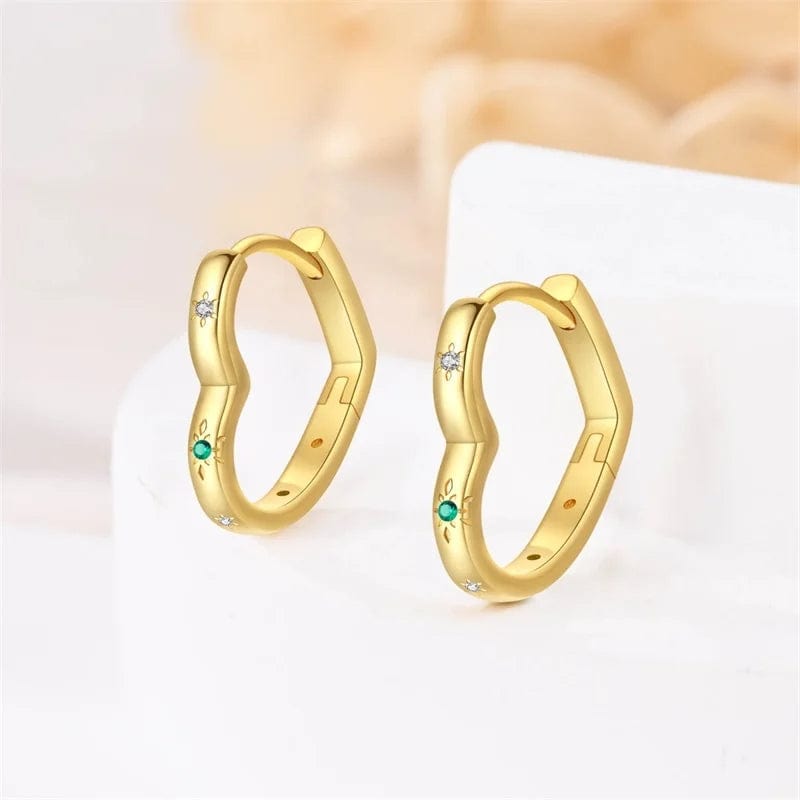 Amarante Jewelry Gold Heart Hoop Earrings
