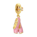 Amarante Jewelry Gold Pink Ballet Shoes Dangle Charm