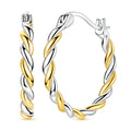 Amarante Jewelry Gold & Silver Twisted Rope Hoop Earrings