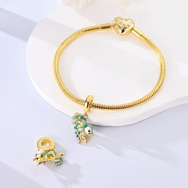 Amarante Jewelry Gold Thermochromic Chameleon Dangle Charm