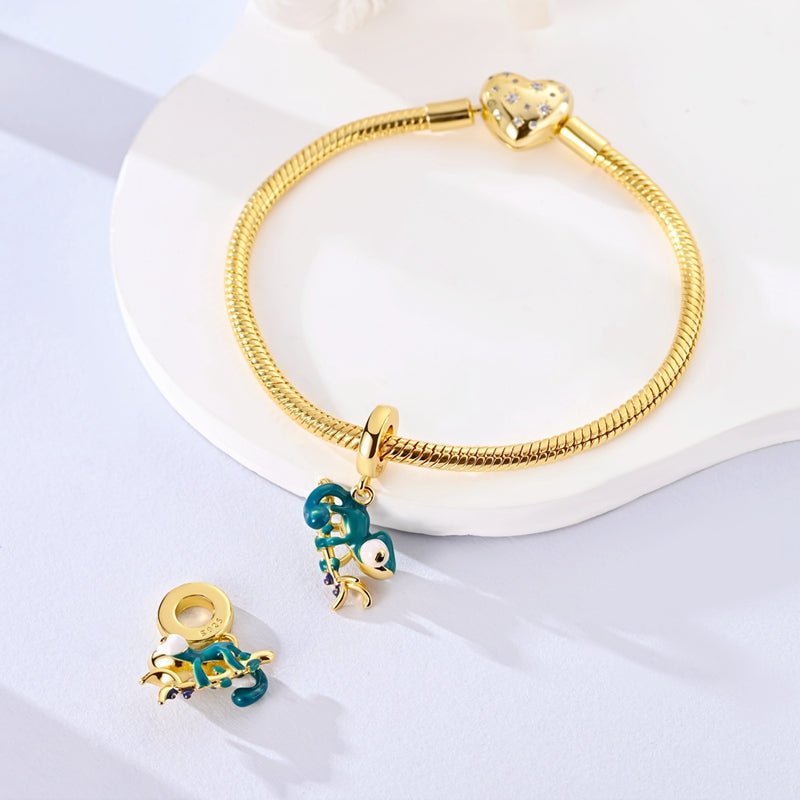 Amarante Jewelry Gold Thermochromic Chameleon Dangle Charm
