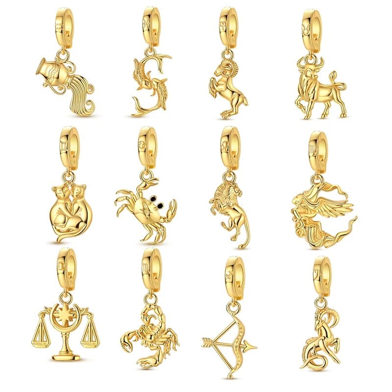 Amarante Jewelry Golden Astrology Signs Zodiac Constellation Dangle Charms