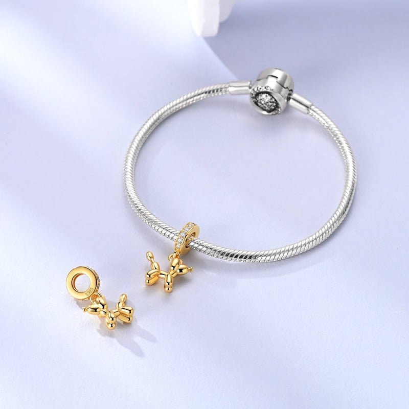 Amarante Jewelry Golden Balloon Dog Dangle Charm