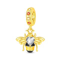 Amarante Jewelry Golden Bee with Heart Crystal Dangle Charm